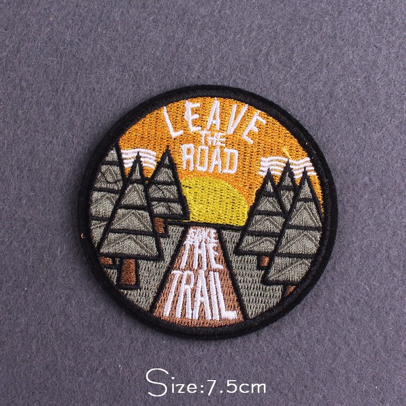 Wildernis Patches Op Kleding Mountain Borduren Patch Natuur Adventure Ijzer Op Patches Voor Kleding Reizen Patch Outdoor Badge: PEACOCK BLUE