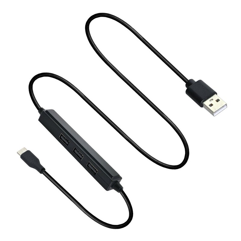 3 Ports USB HUB High Speed USB2.0 480Mbps USB Splitter Type-C Data Cable for Laptop Cell Phone Tablet