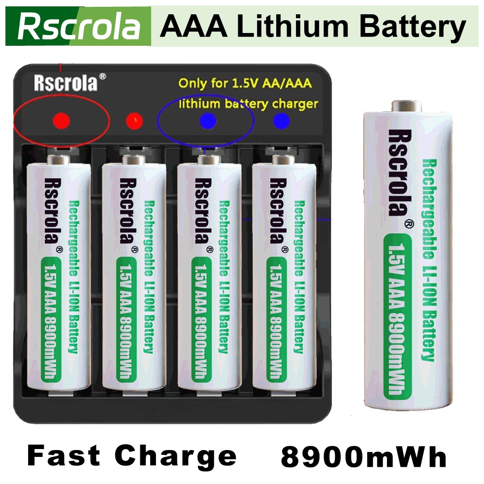 Rscrola Nowe Baterie AAA 8900mWh Akumulatory 3A Przenośne Baterie robić Pilotów Zabawek Dzwonków robić Drzwi Zegarów Gamepadów