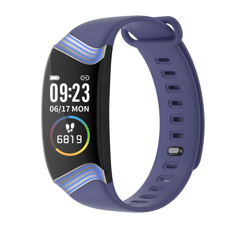 E20 SmartWatch LED Colorful Lighting IP67 Waterproof Night Run Bracelet 24 Hour Heart Rate Blood Oxygen for Android IOS PK M3 M5: blue silver