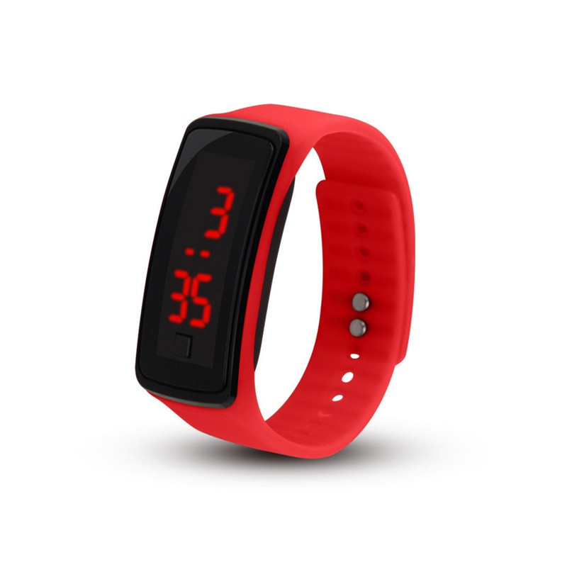Reloj de pulsera deportivo informal para hombre y mujer, reloj de pulsera electrónico de silicona con Color caramelo para equipo de fitness infantil: R