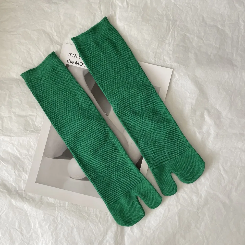Calcetines de algodón peinado de con punta abierta, calcetines Unisex simples y cómodos de dos dedos, calcetines Tabi japoneses Harajuku para hombres y mujeres: Castaño