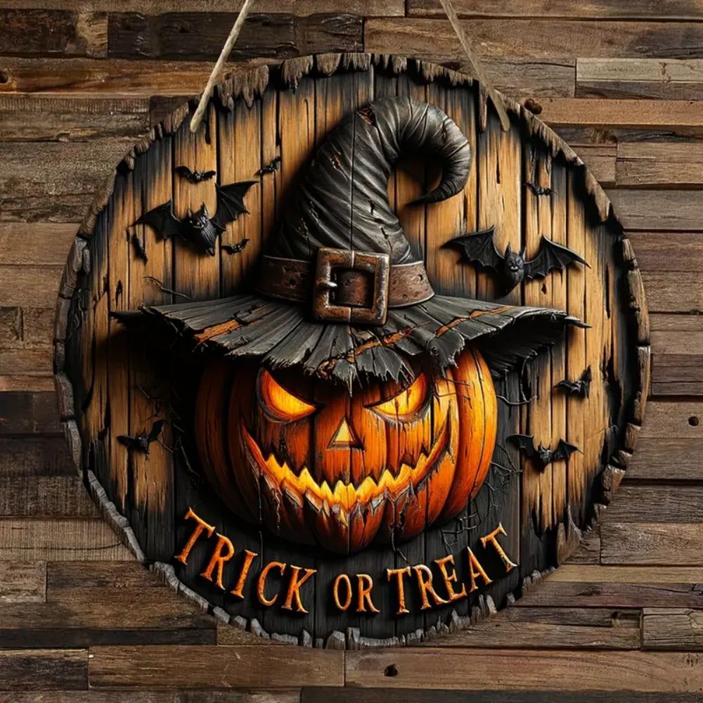 Halloween decoratie Borden Halloween Houten Decoraties Pompoen Spookfeest Binnen- en Buiten Sfeer Houten Ronde Decoratief