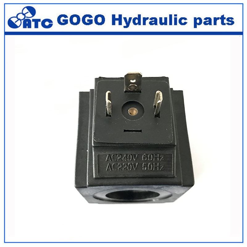 Bobine de électrovanne hydraulique trou 220V | 20mm, hauteur 53 Bobine carrée type rond | Bobine carrée