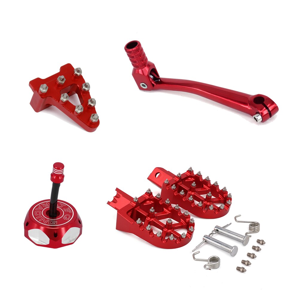 Motorcycle Foot Peg Rests Footpeg Brake Pedal Tip Shifter Shift Lever Gas Fuel Tank Cap Cover For HONDA CRF50 XR50 KAYO SDG SSR: Red