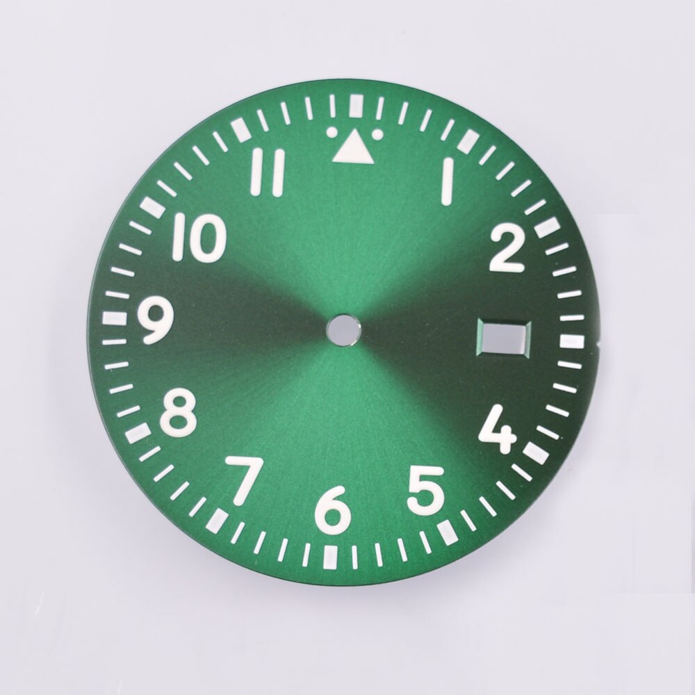 33.8mm black /silver /green /blue sterile dial luminous dial fits NH35 NH35A NH36 NH36A movement Watch Dial: Bronze