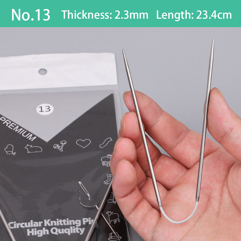 Ronde sokken Gebreide naalden Metaal Kleine breikabel Rondbreinaalden voor baby's Mouwen Breien Naaiaccessoires: Donkergrijs