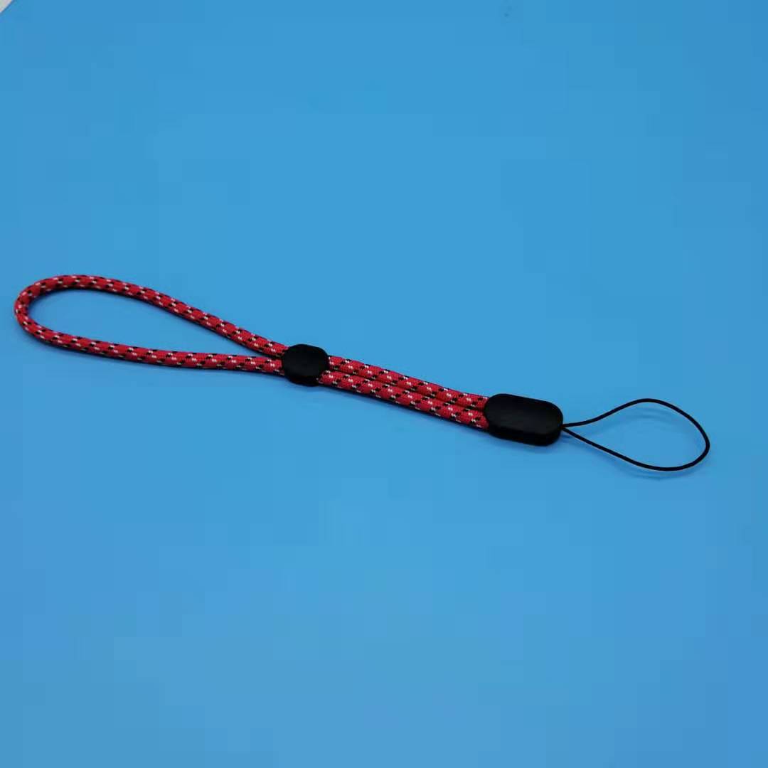 Luxury wrist lanyard bluetooth speaker lanyard flashlight fan selfie stick U disk mobile phone lanyard anti-lost lanyard: Red