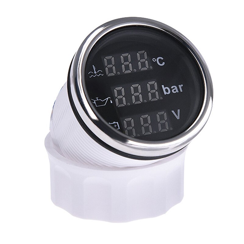 52Mm Waterdichte 3 In 1 Multifunctionele Digitale Gauge Water Temp Oliedruk Met Alarm 9-32V Voor Auto Boot Universele