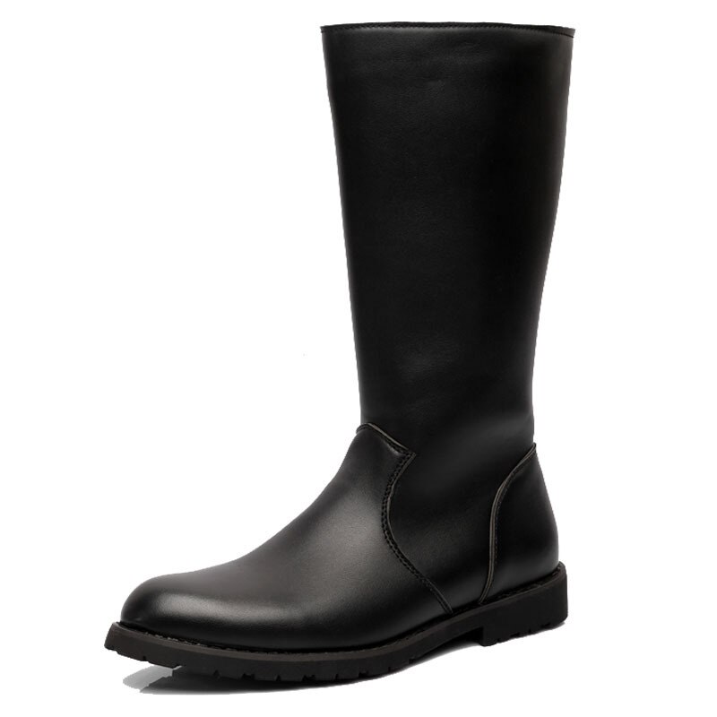 Autumn Early Winter Shoes Men Boots Brand Mens Long High Boots Male Footwear Black KA2547