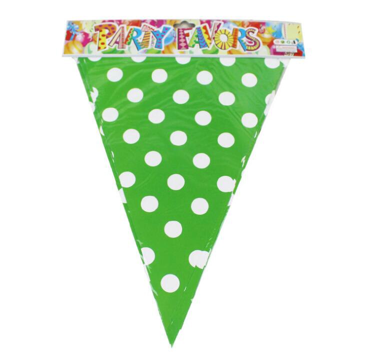 Dot Small Flags Birthday Party Wedding Scene Shopping Mall Activities Kindergarten Layout Banner Decoration Supplies: Green