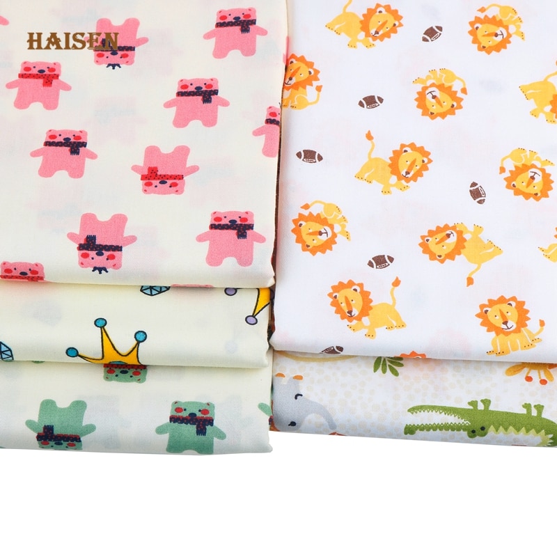 5pcs/Lot,Cartoon Lion King Series Twill Patchwork Cotton Fabric Tissue Cloth Set DIY Sewing Quilting Handmade Material 20x25cm