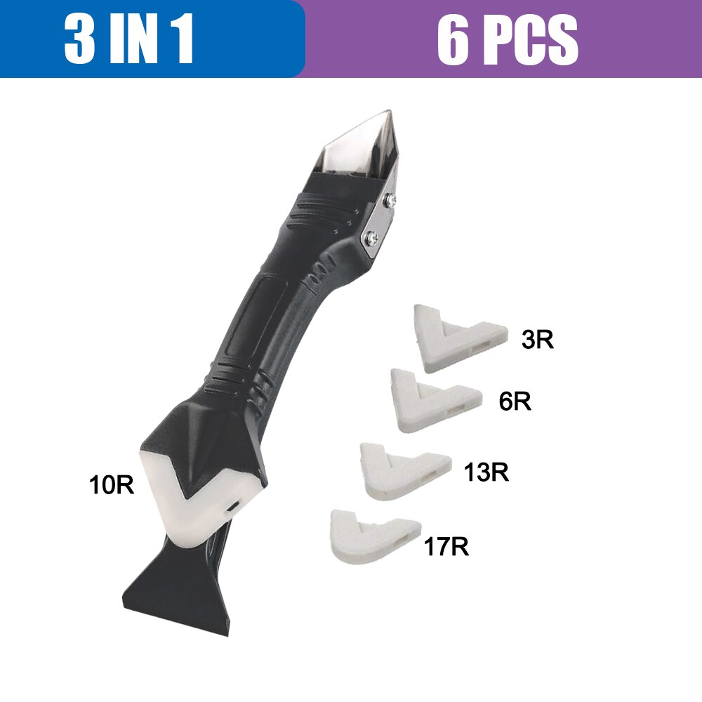 5in1 Silikon Entferner Schaber Caulk Finisher Dichtstoff Düse Schaber einstellen Multifunktionale Mörtel Entferner Spachtel Abdichten Werkzeug Bausatz