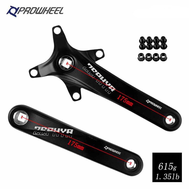 Prowheel bicicleta BCD 104 manivela piñones 170/75mm biela de aleación de aluminio agujero cuadrado bicicleta 30/32/34/36/38T bielas de montaña: 175mm