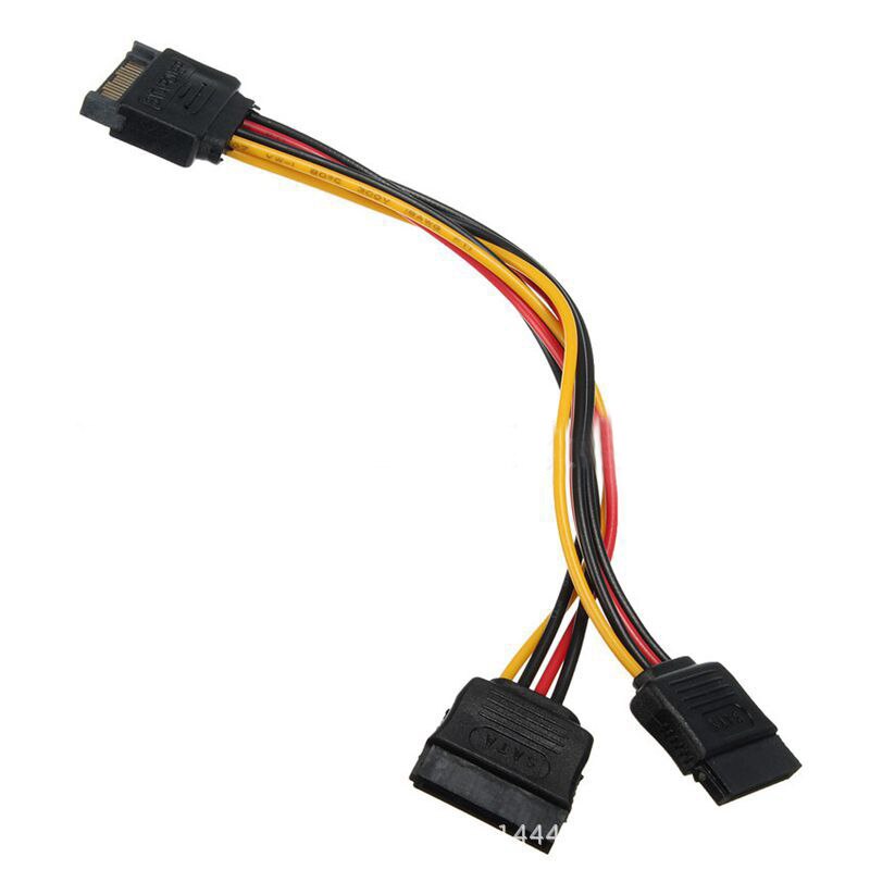SHGO-5 pcs 15 Pin SATA Male to 2 SATA Splitter Female Power Cable