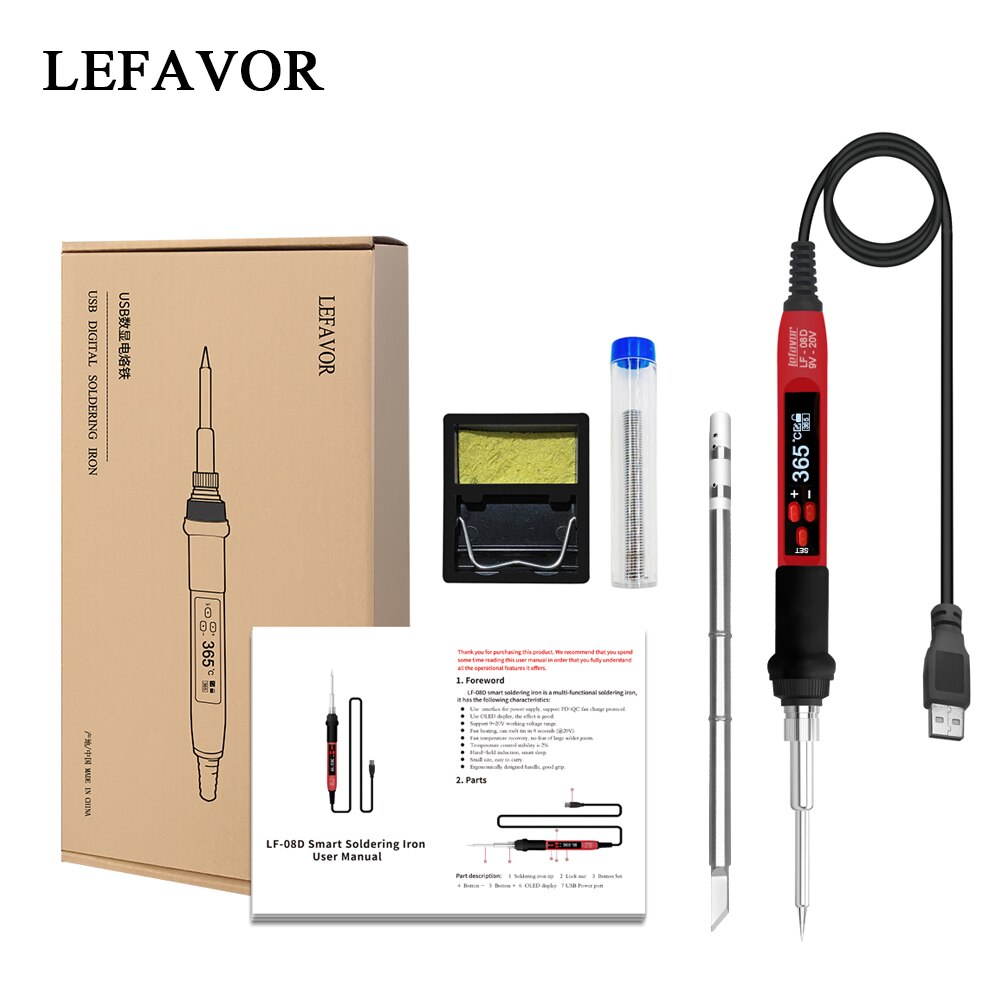 65W USB digital soldering iron Mini Electric Soldering Iron Station Adjustable Temperature Mult Outdoor DIY Soldering tool: B2