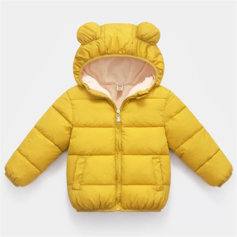 Thick Baby Snowsuit Hooded Winter Coat Cotton Baby Snow Wear 5 Color Solid Kids Snowsuit for Boys and Girls: Color 5 / 110cm