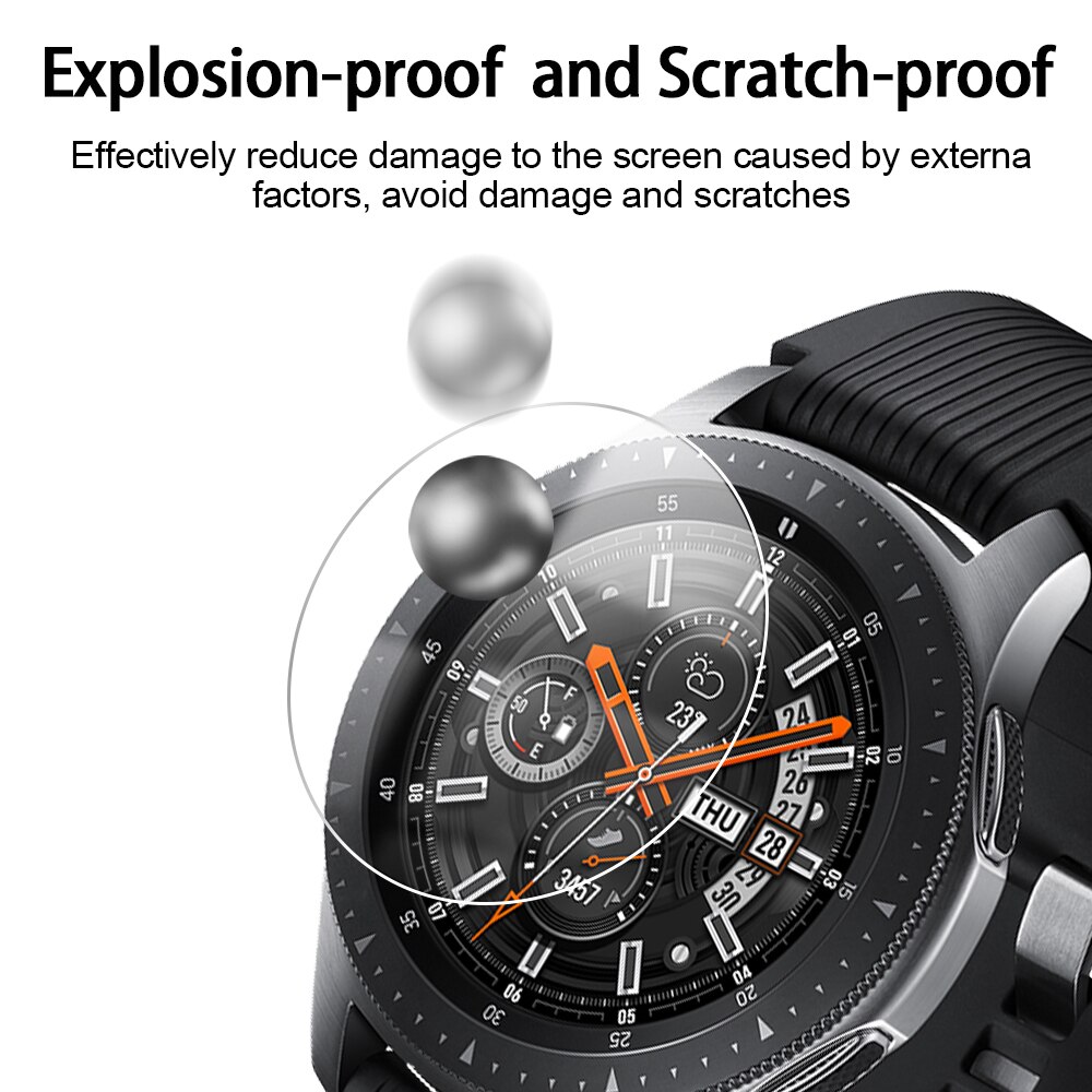 For Samsung Galaxy Watch 42mm 46mm Gear S3 Classic Tempered Glass Screen Protective Film Guard Anti Explosion Anti-shatter