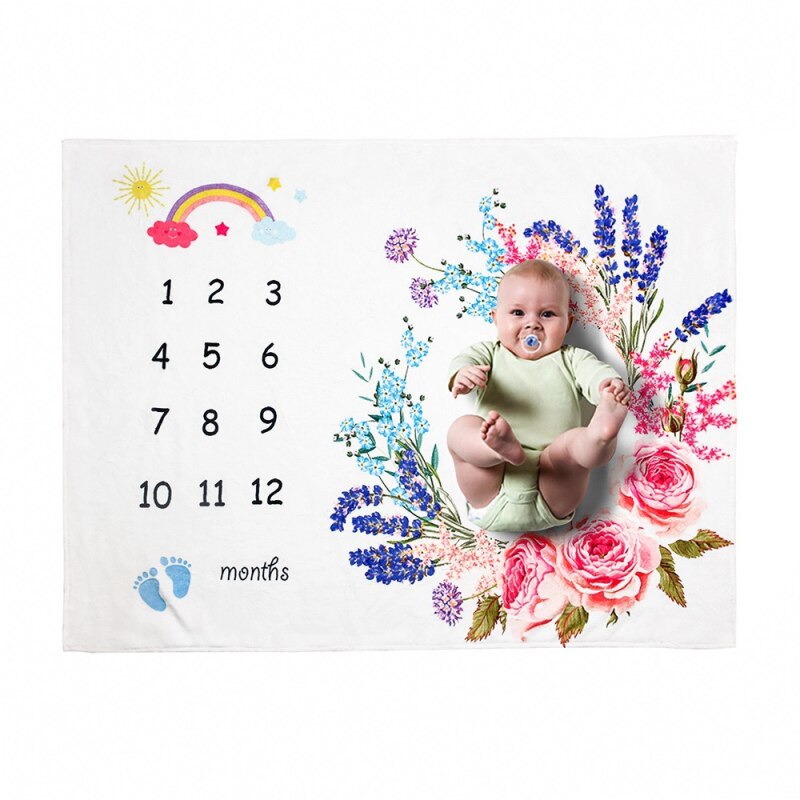 Infantile bébé flanelle couverture Photo photographie Prop couvertures toile de fond calendrier bébé garçon fille photographie accessoires