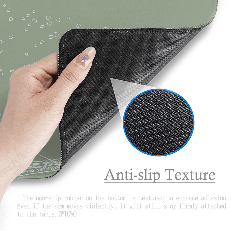 Grünes japanisches Wellen-Mauspad Gamer XL HD Large Home Mousepad XXL Mechanisches Tastaturpad Büro Naturkautschuk rutschfest