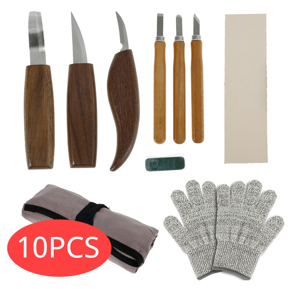 10Pcs Wood Carving Chisel Knife Kit Carpenter Begi... – Vicedeal