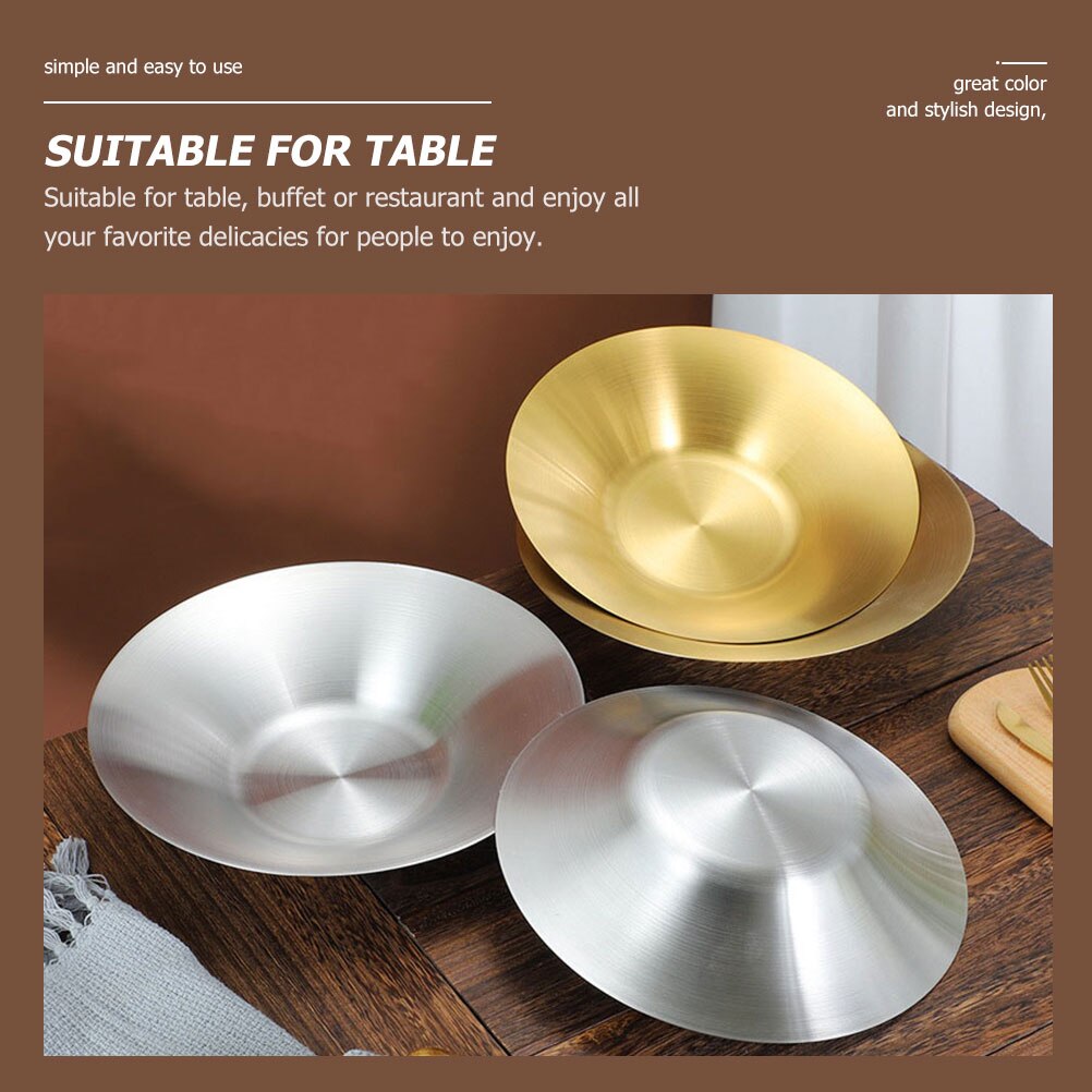 Dinner Plate Heat Isolation Plate Serving Plate Stainless Steel Dinner Plate