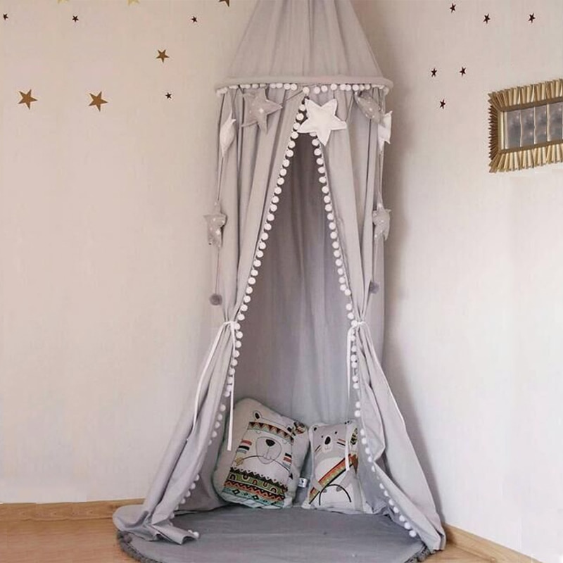 Baby bed curtain Children Room decoration Crib Netting baby Tent Cotton Hung Dome baby Mosquito Net photography props