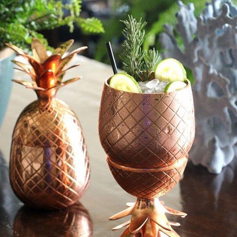 304 rustfrit stål ananasglas cocktailglas mixologi specielt glas metal glas cocktail shaker