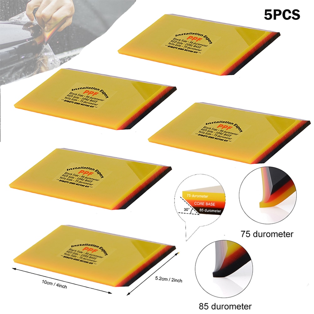 FOSHIO-espátula de goma suave para Película de vinilo de fibra de carbono revestimiento para coche, herramienta de instalación, herramienta de limpieza de tinte de Ventanilla, limpiaparabrisas de agua, 5 uds.