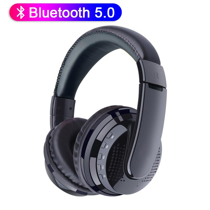 MX666 Wireless Headset Head-mounted Bass Stereo Auriculares bluetooth Support Micro SD TF Card Microphone Gaming Earphone: Black