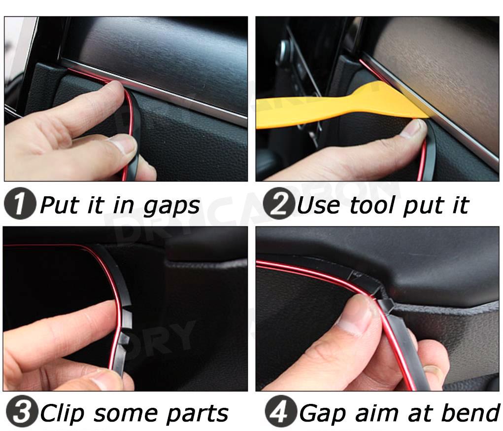 5M universale modanatura Auto decorazione strisce flessibili interni modanature Auto copertura Auto Trim cruscotto porta bordo Auto-styling