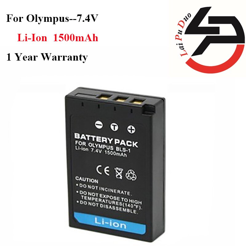 1500 mAh batería de repuesto para la batería de la Olympus PS-BLS1 BLS-1 BLS1 E-400 E-410 E-420 E-450 E-600 E-620 E-P2 E-P3