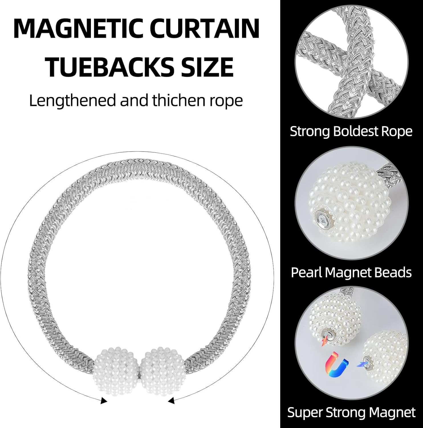 1 STKS 2 STKS Parel Magnetische GordijnClip Opknoping Bal Gesp Gordijn Houder Tie Terug Gesp Clips Tie Terug Gordijn Decor Accessoires