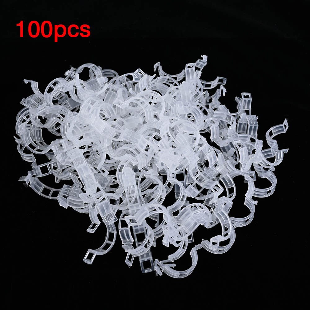 50/100pcs Reusable Plastic Plant Support Clips Plants Hanging Vine Clip Garden Greenhouse Fork Vegetable Tomatoes Clips Supplies: 100pcs