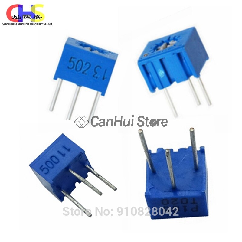 10pcs 3362 3362P series resistance 101 201 501 102 202 502 103 Trimpo Trimmer Potentiometer 3362 500R 1K 2K 5K 10K 20K 50K 100K