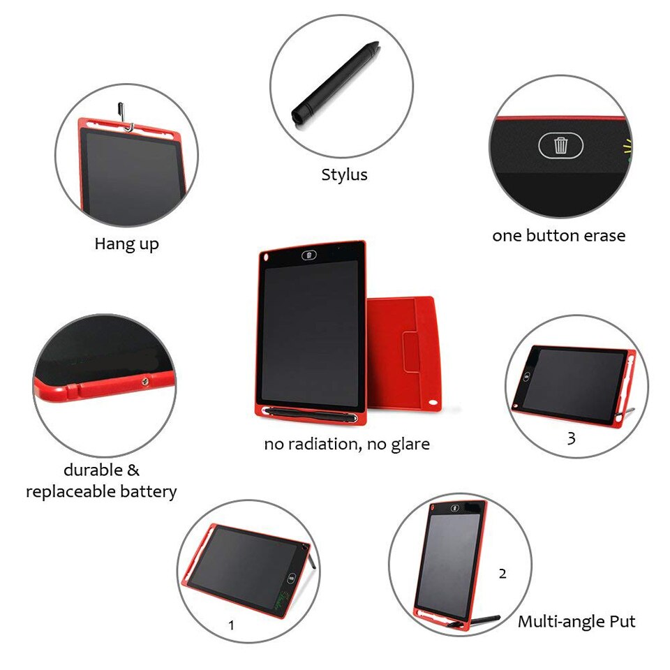 Tableta de escritura LCD de 8,5 pulgadas, Tablet Digital de dibujo, almohadillas de escritura a mano, tableta tipo pizarra electrónica portátil, tablero ultrafino, para niños