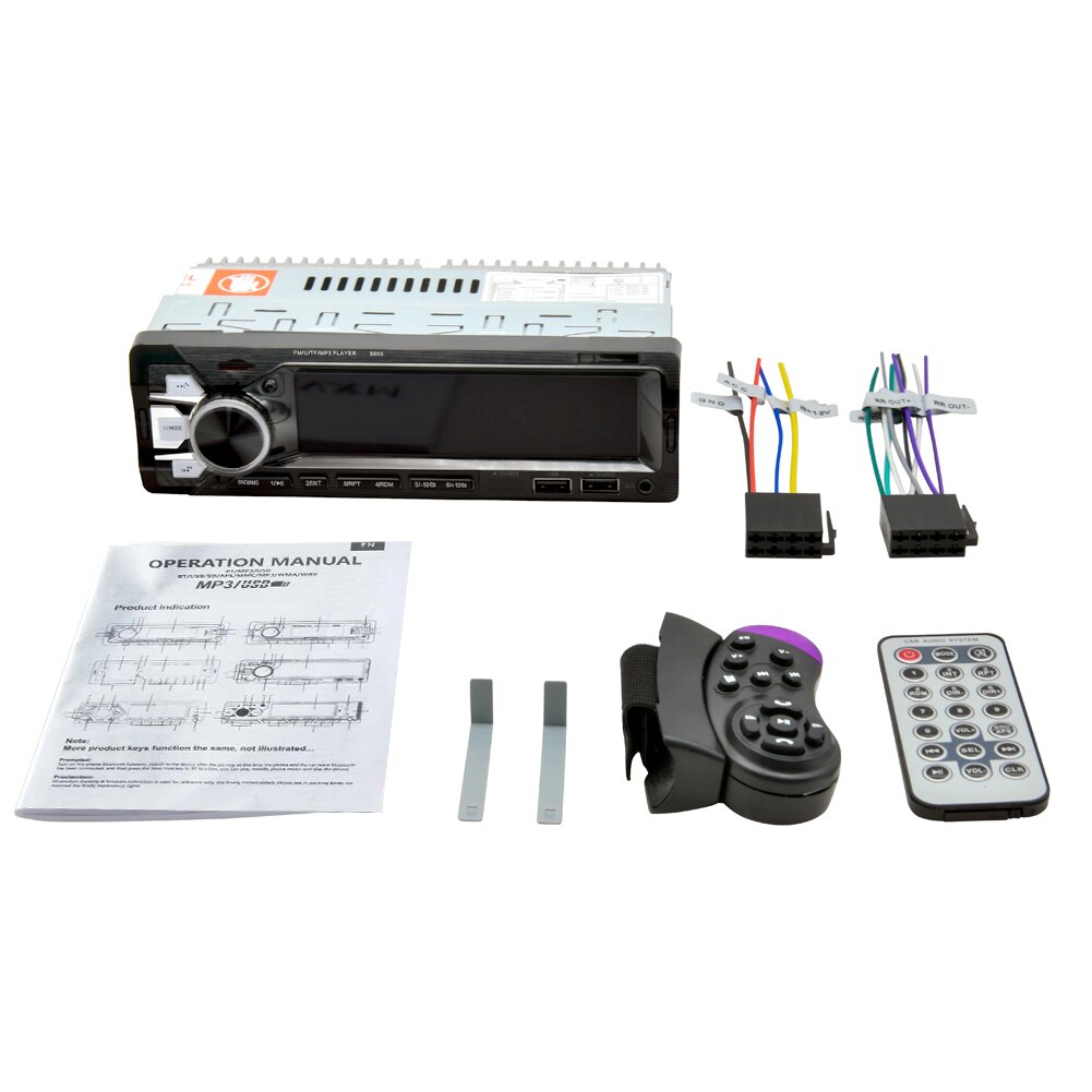 1 Din Auto Stereo MP3 Speler In-Dash Lcd Fm Radio Bluetooth U Disk Rca Aux Usb Telefoon Houder afstandsbediening SWM-1088