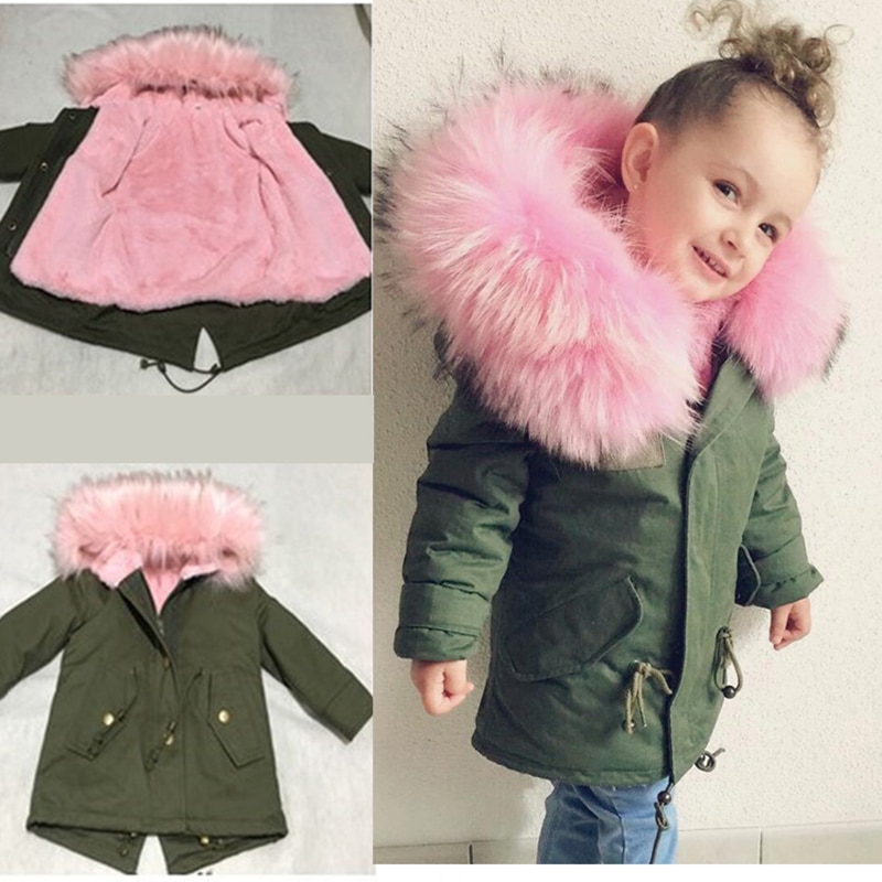 Neue Mädchen Winter Mädchen Jacken Für Jungen Mantel Mit Kapuze Faux Pelz Kinder Parkas Casual Dicke Warme Baby Kinder Kleidung Oberbekleidung