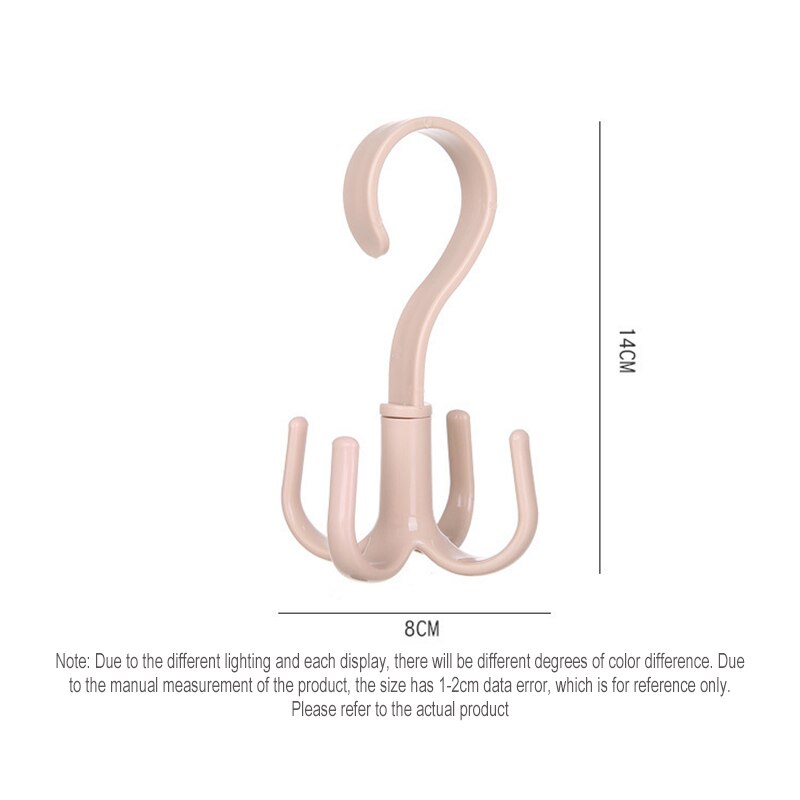 Creatieve Roterende Vier-Klauw Haak Multifunctionele Garderobe Zak Opslag Haak Nail-Gratis Plastic Tie Hanger Closet Organizer Hangers