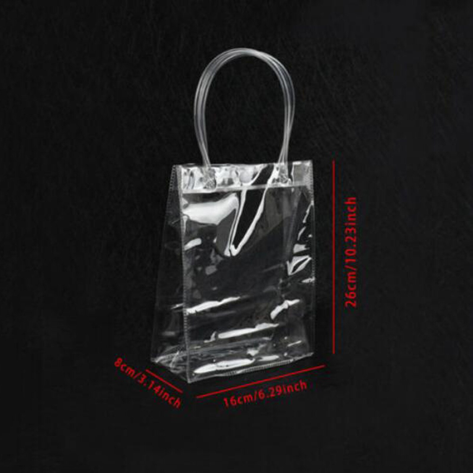 25# Clear Tote Bag Pvc Transparent Shopping Bag Handbag Storage Bag Case Waterproof Reusable Various Sizes Bags: B