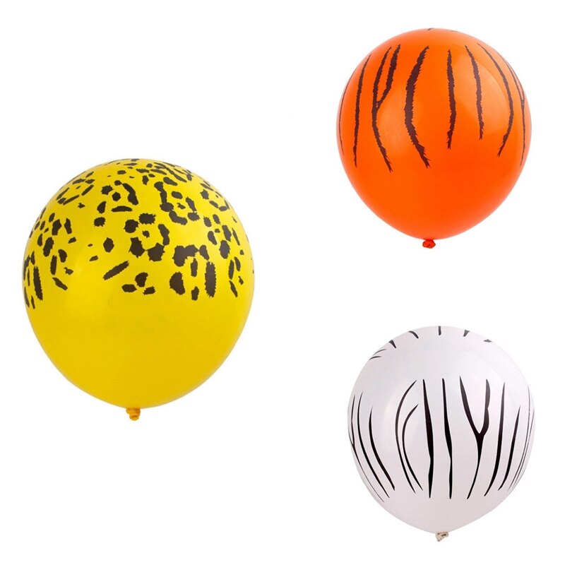 60Pcs Jungle Animal Print Balloons Leopard Zebra Spots Latex Balloons Jungle Zoo Theme for Birthday Party Decoration