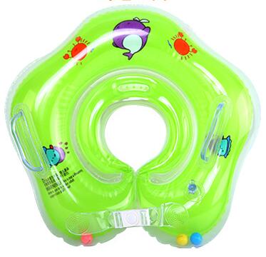 Anillo inflable Flotador para cuello de baño natación de bebés, ayuda de seguridad ajustable, 1-18 meses, ,: green