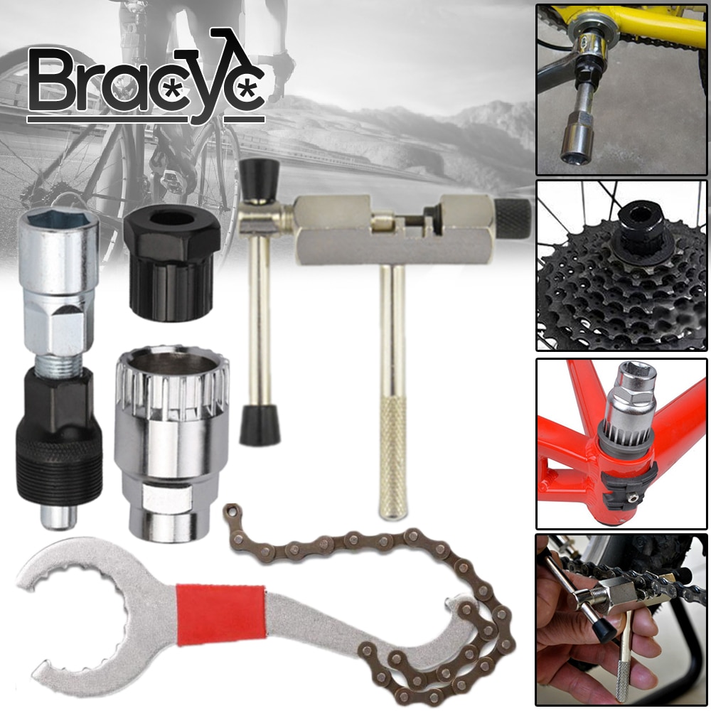 Kit de Herramientas de Reparación de Bicicletas 5 Piezas - Desmontador de Cadena, Extractor de Bielas, Eje, Pedal