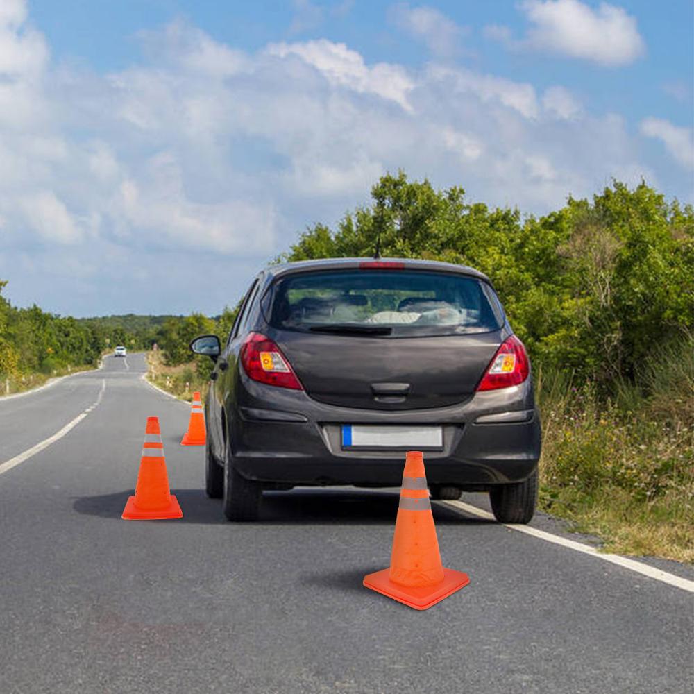 Orange Waterproof road safety traffic cone retractable