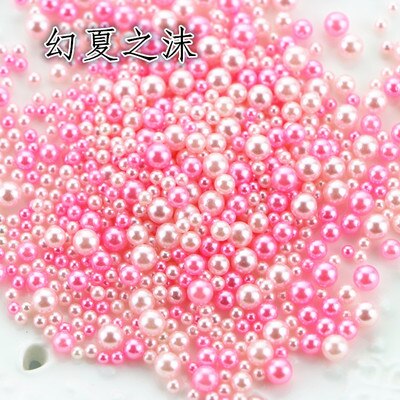 9 g/pacco 2.5-5mm Misto Gradiente Perle Senza Fori di Accessori in Resina Gioielli Ripieni di Perline Sirena: rosa