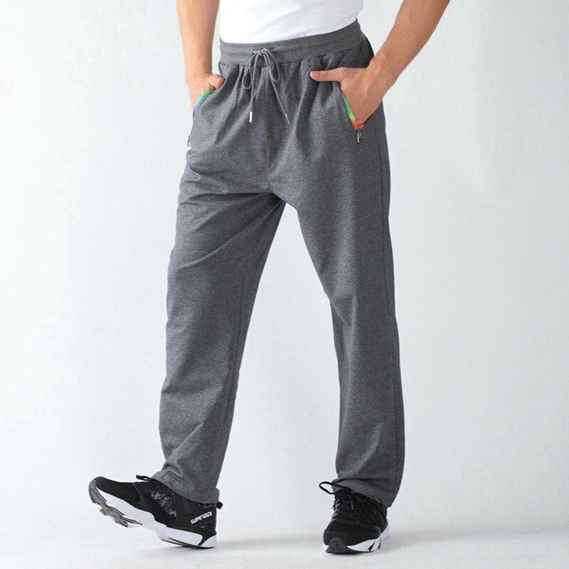 summer men sweatpants sports pants big size 7XL 8XL 9XL man elasticity pants Elastic waist Straight Trouser pockets with zipper