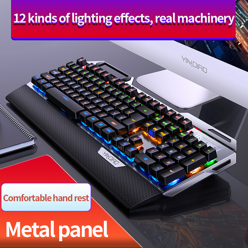 Professionele Gaming Echte Mechanische Toetsenbord Usb Wired 104 Keys Rgb Toetsenborden Voor Pc Computer Gamer Met Polssteun