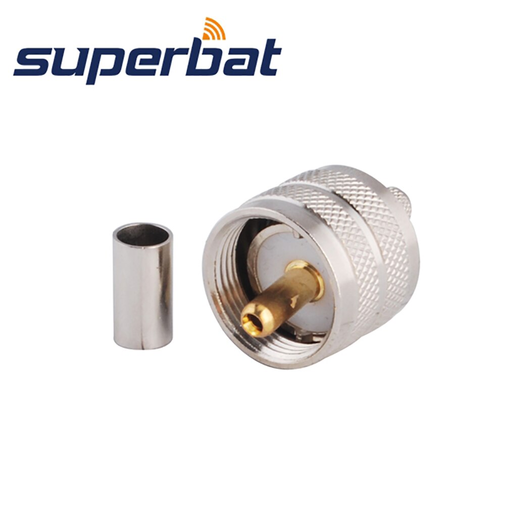 Superbat 10 stücke UHF Crimp Stecker Männlich RF Koaxial Stecker für RG58, RG400, RG142, LMR195 Kabel