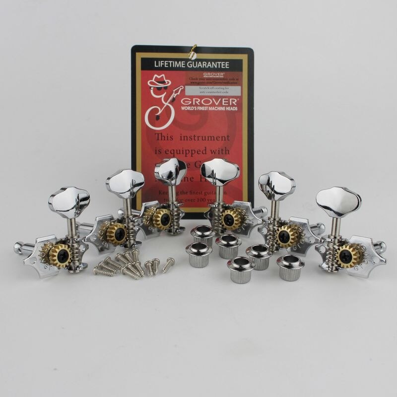 Grover Vintage Guitar Machine Heads Tuners 3 Per Side Vertical 97V Chrome Tuning Pegs Made in China