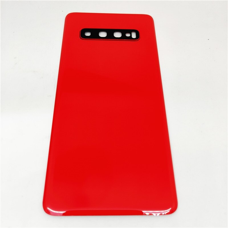 Samsung galaxy  s10e s10 s10 plus lasi akun takakannen luukun kotelon vaihtokorjausosat + kameran linssin kehys: S10 punaista